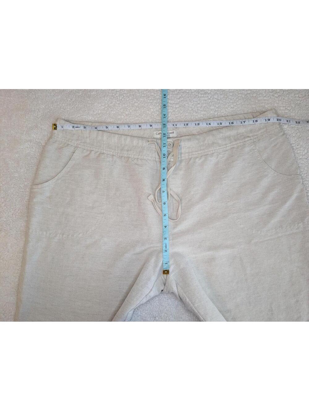 Coldwater Creek Womens Beige Linen Blend Pants Size 18 Relaxed Straight Leg - Picture 9 of 9